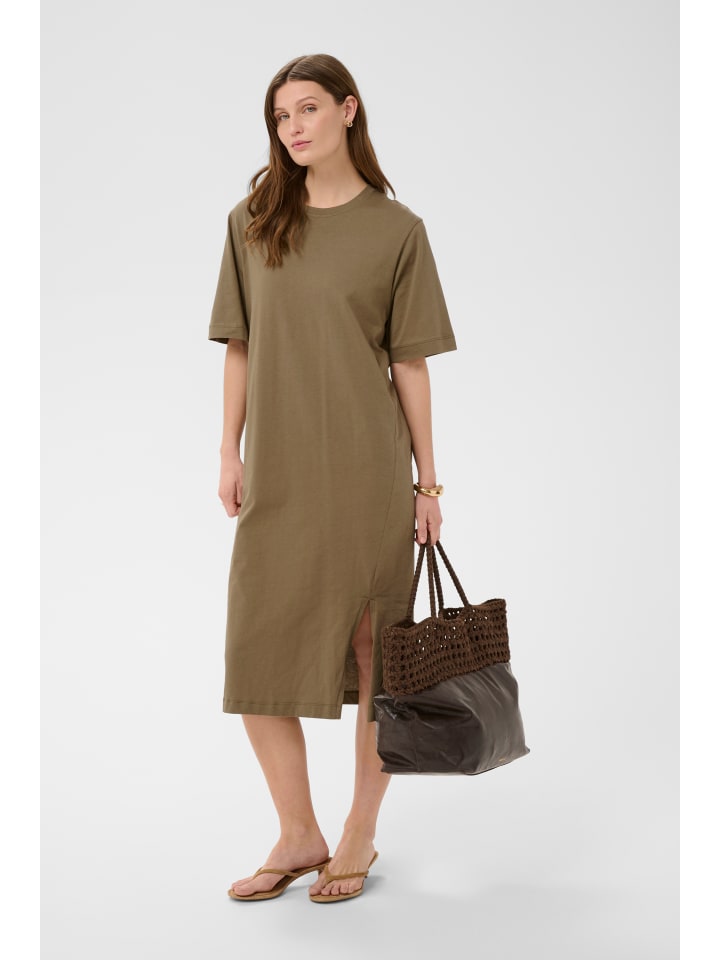 Jerseykleid SLAeve Straight fit in Dusky Green
