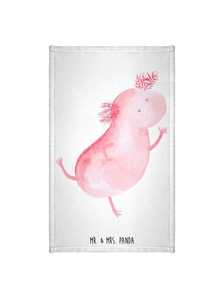 Handtuch Axolotl Tanzen ohne Spruch in Weiß