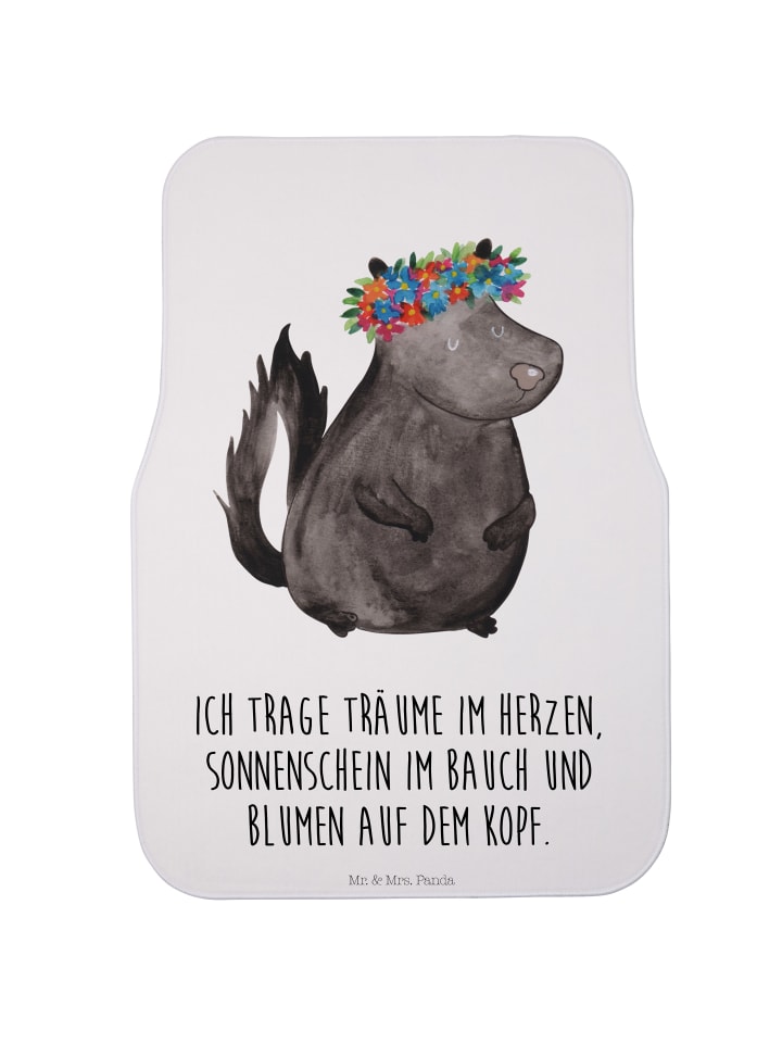 Automatte Stinktier mit Spruch in Weiß