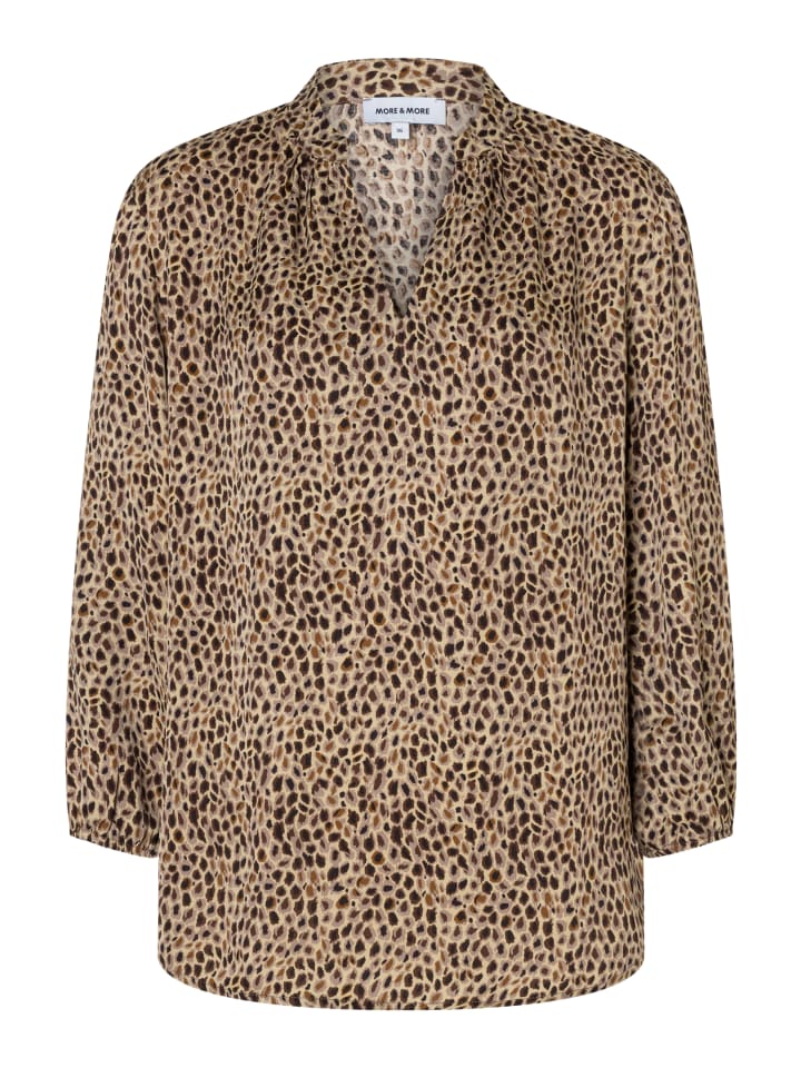 feminine 3/4-Arm Leoprint-Bluse in animal dots print