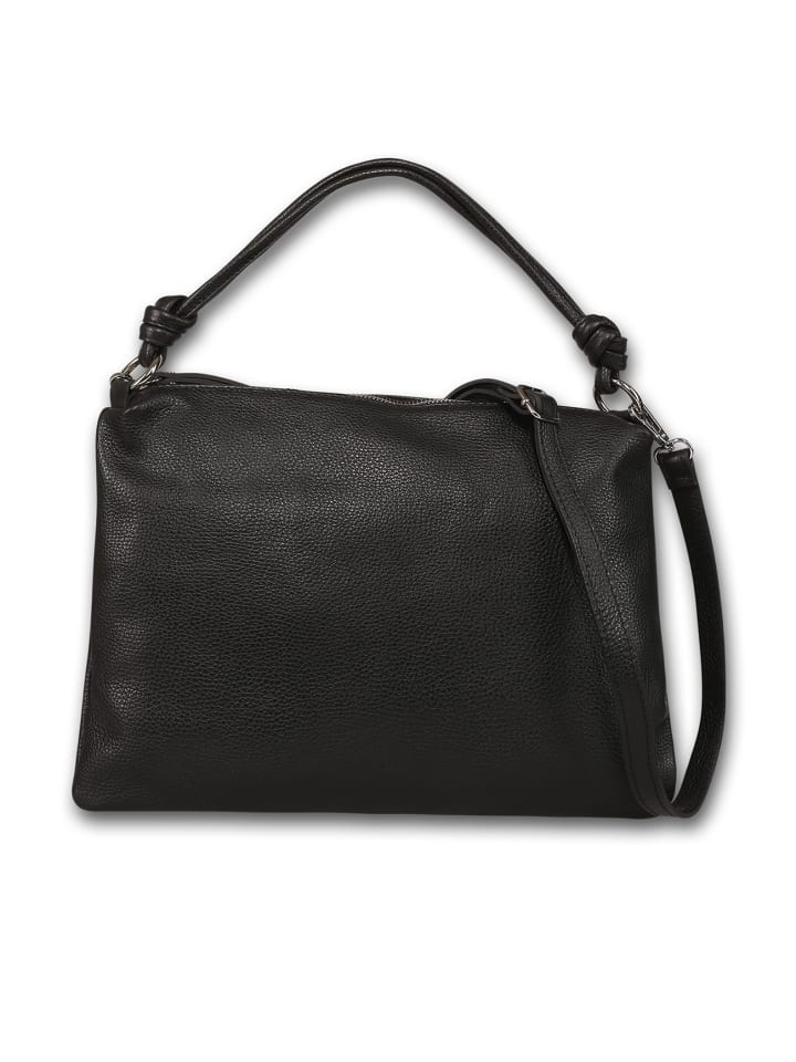Leder Schultertasche Toscanto Tasche schwarz ca. 37cm