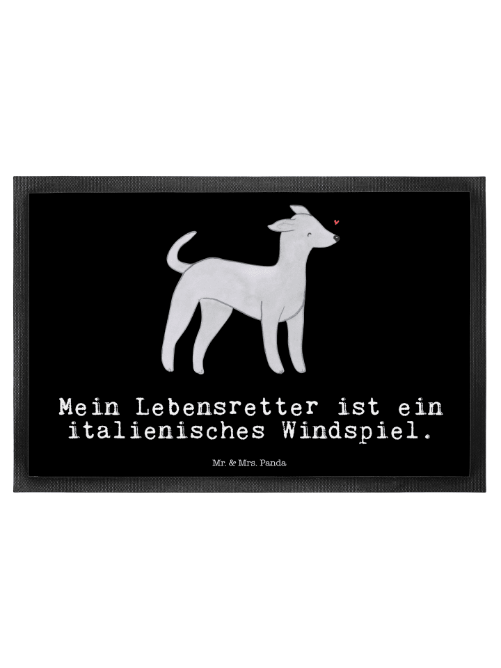 Fußmatte Italienisches Windspiel Lebensretter m... in Schwarz