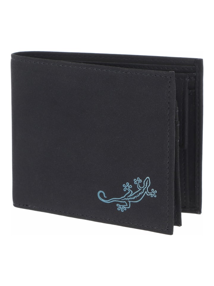 New Cryptan Geldbörse RFID Schutz 12 cm schwarz-lizard 2.0 cyan