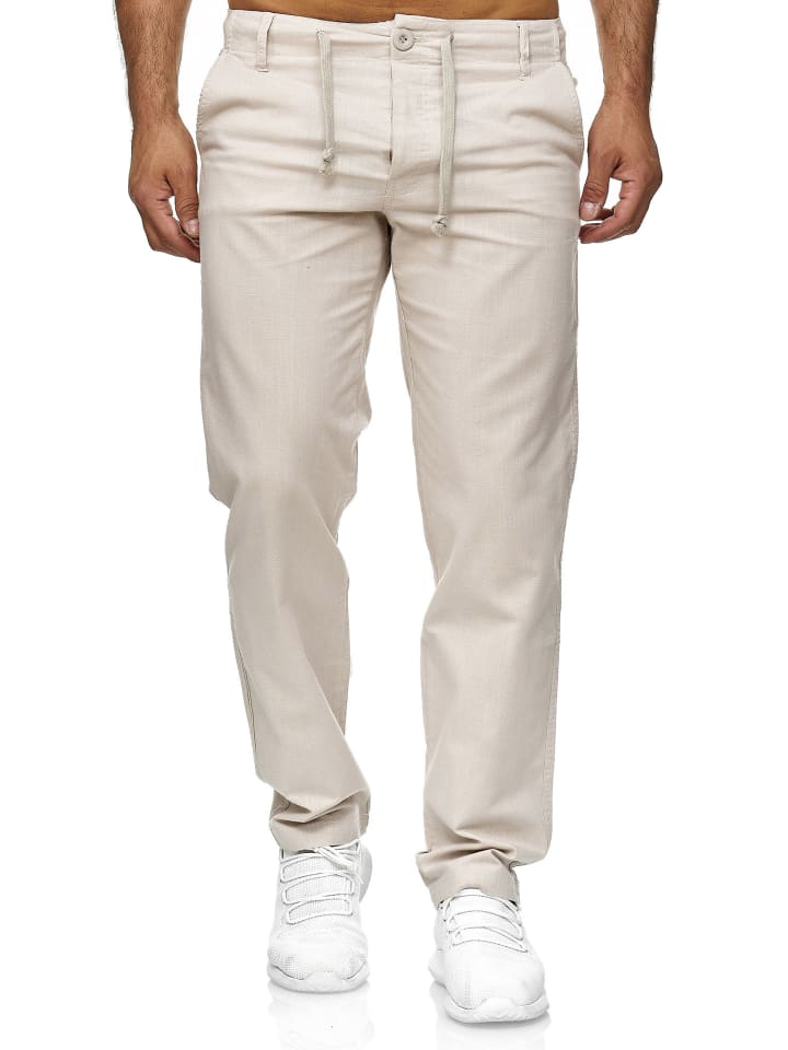 Stoffhose Baumwollhose in beige
