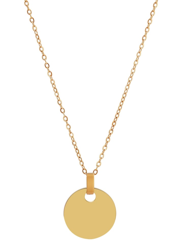 Damen Halskette mit Anhänger – Münze aus Edelstahl in gold