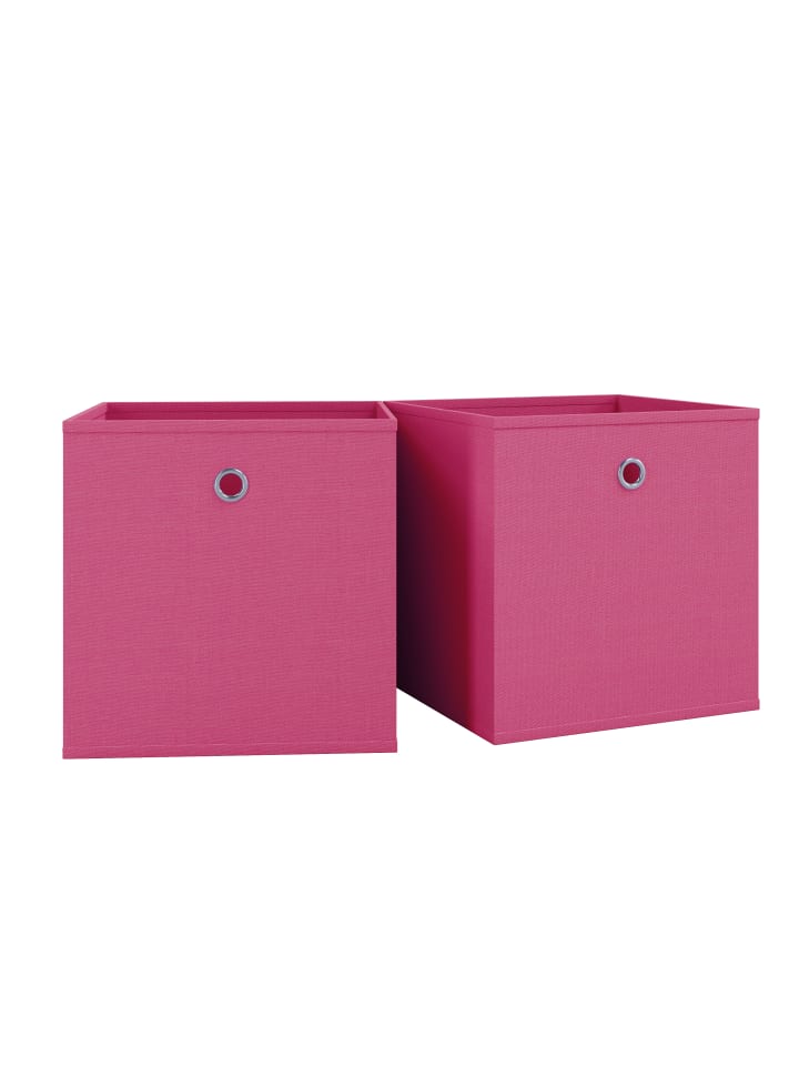 2er Set Faltbox Klappbox Aufbewahrungsbox Boxas in Pink