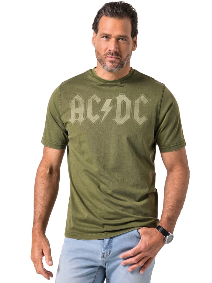 Kurzarm T-Shirt in dunkel khaki