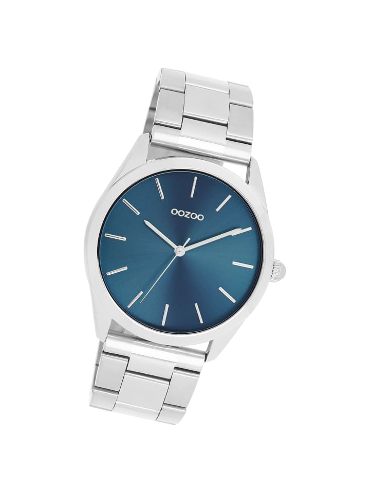 Analog-Armbanduhr Oozoo Timepieces silber groß (ca. 40mm)