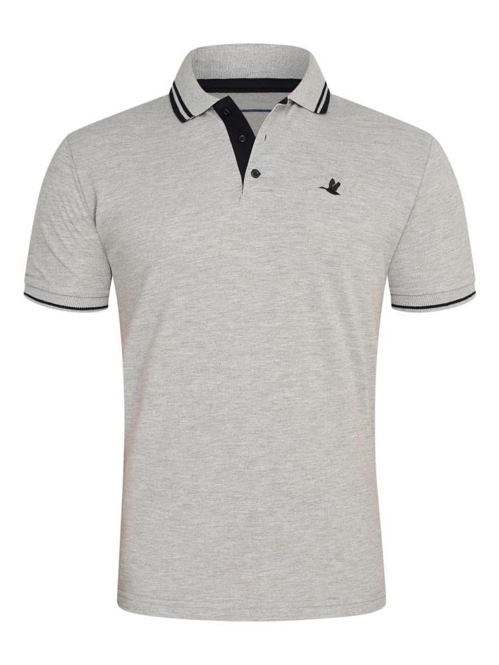 Poloshirt - RRSALTILLO Kurzarm Polo-Hemd T-Shirt in Grau-Schwarz