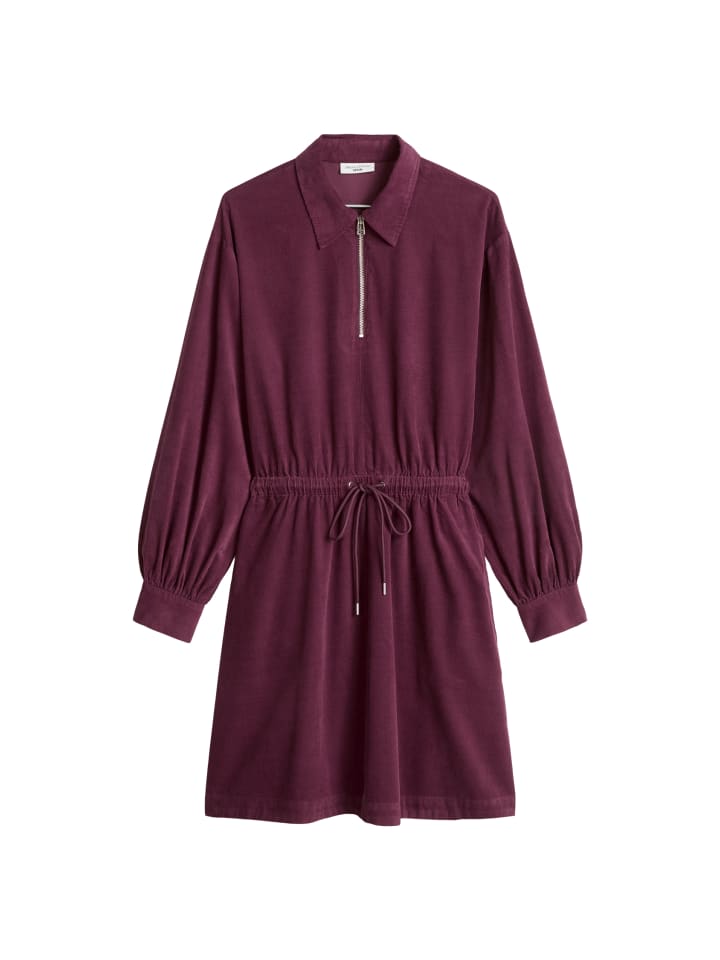 Feincord-Kleid regular in Mahagony Jam