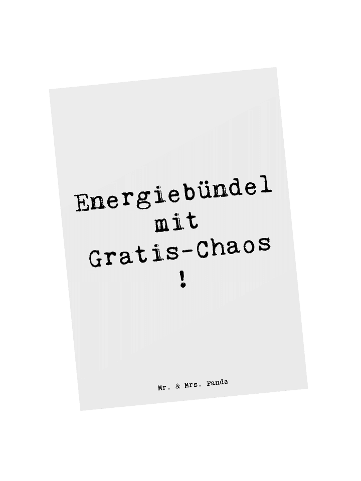 Postkarte Kinder Energiebündel mit Spruch in Weiß