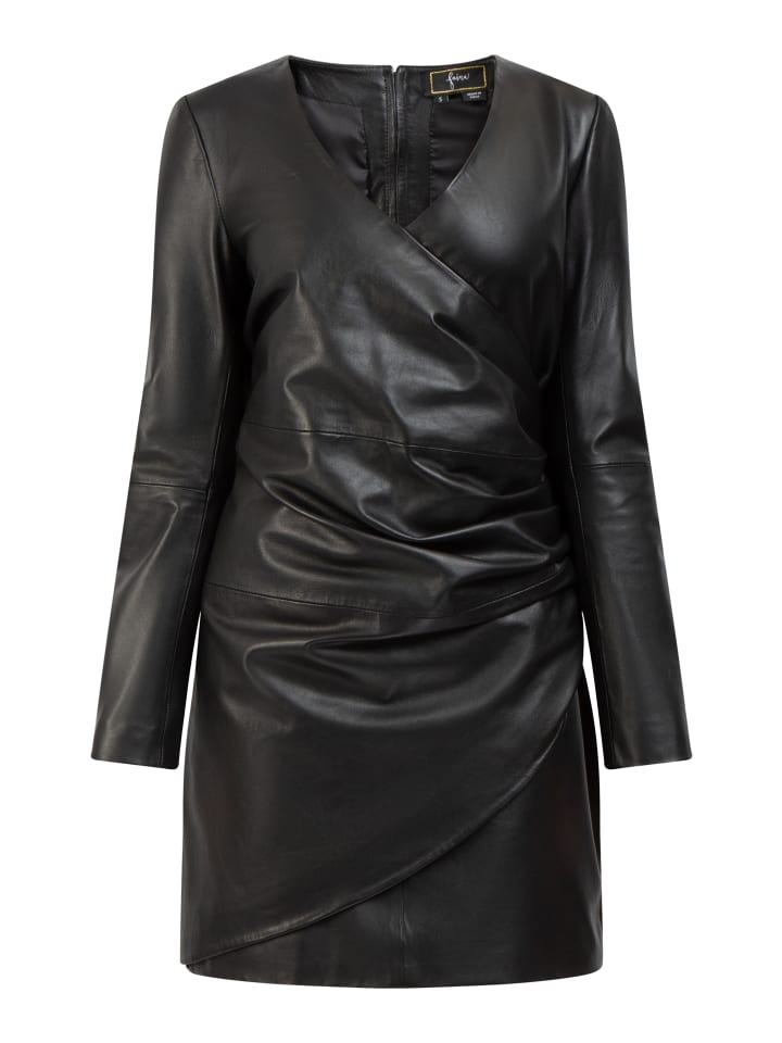 Damen Lederkleid in Schwarz