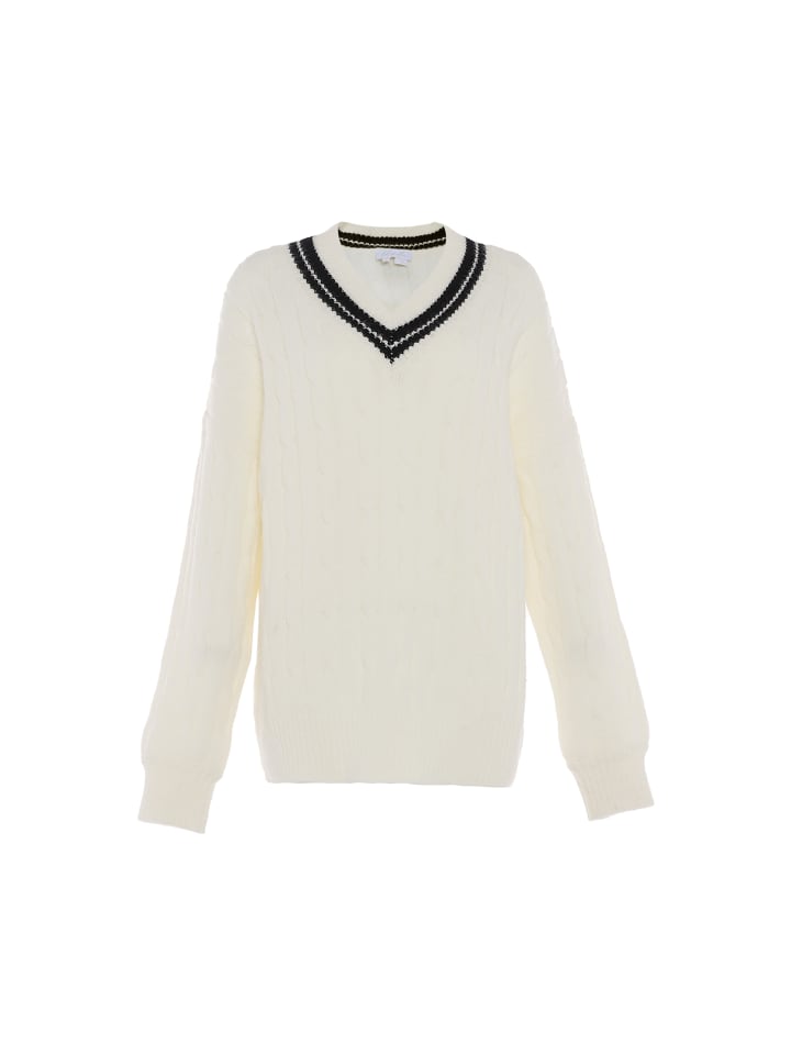 Damen Sweater in WOLLWEISS SCHWARZ