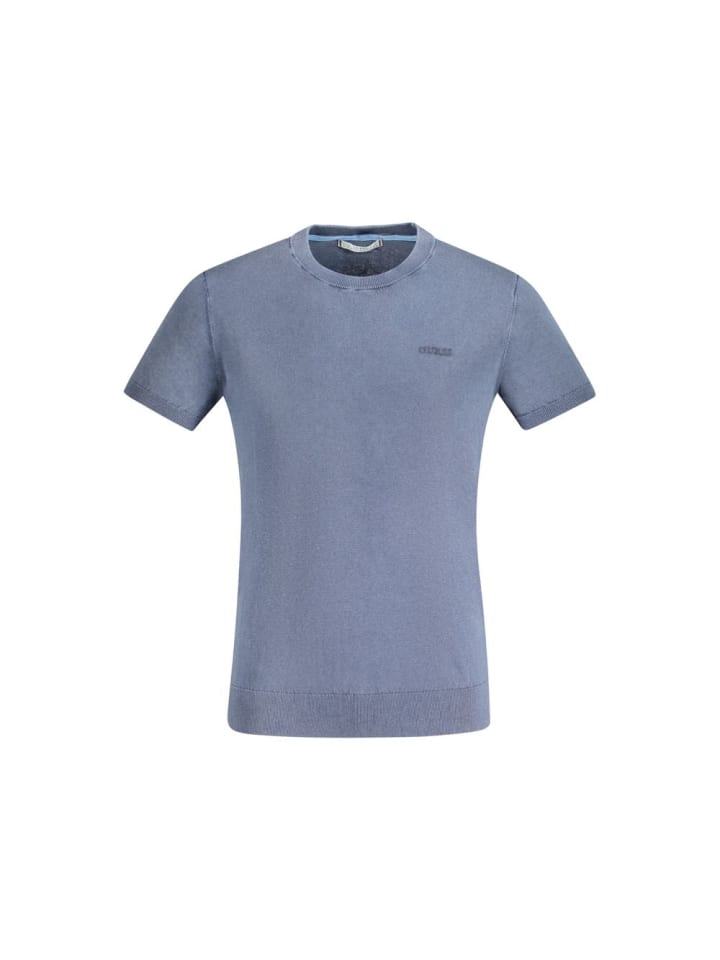 Blau Baumwolle Herren T-Shirt