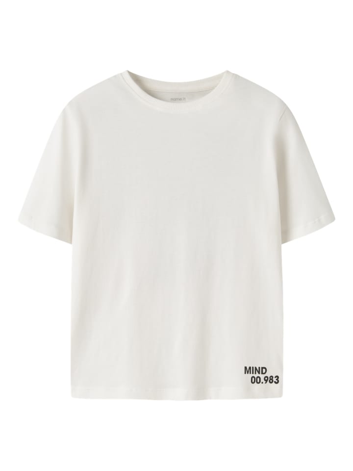 T-Shirt Bio-Baumwolle mit Rückenprint Nkmohannes in cloud dancer