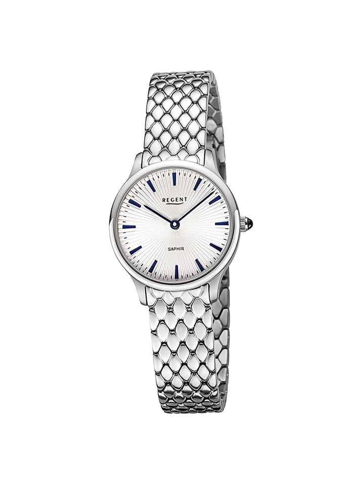 Armbanduhr-Analog silber klein (ca. 30mm) Regent Metallarmband