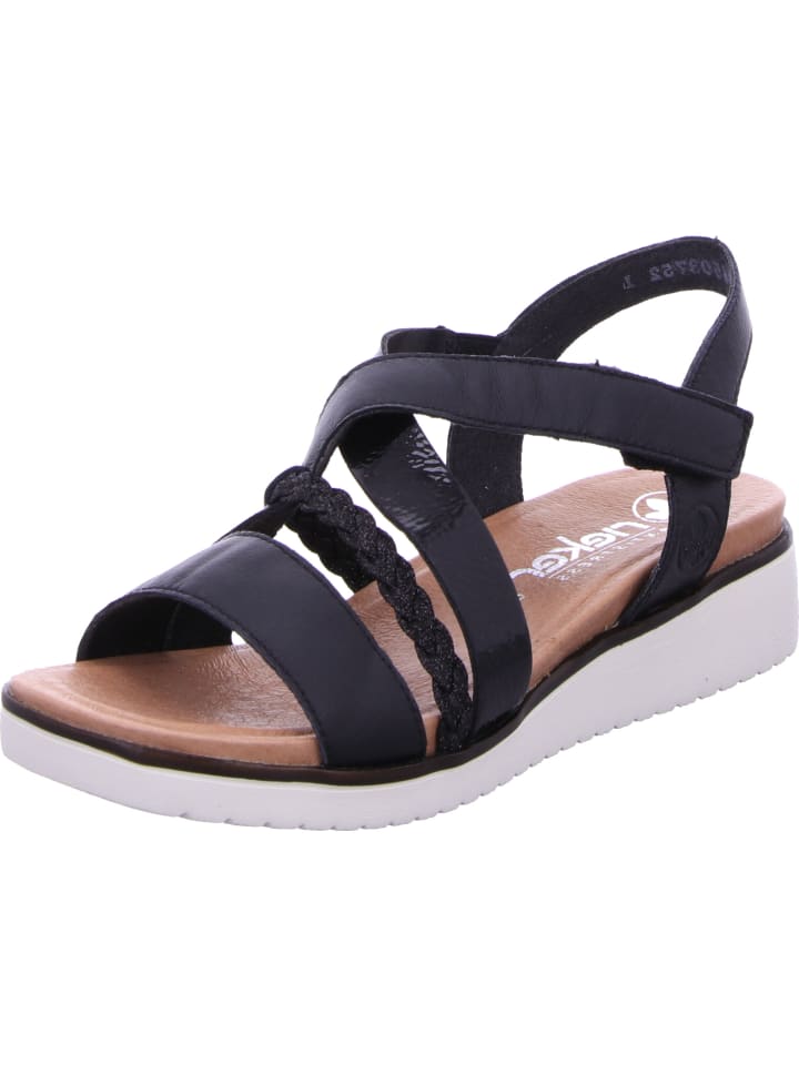 Keilsandalette in schwarz/schwarz/black
