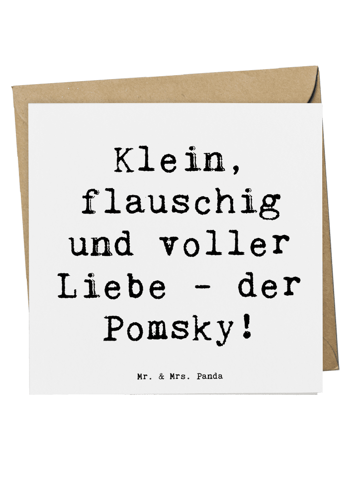Deluxe Karte Spruch Flauschiger Pomsky mit Spruch in Weiß