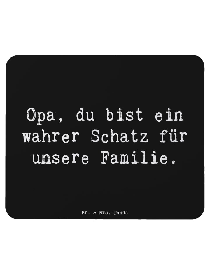 Maus-Pad Spruch Opa Schatz mit Spruch in Schwarz