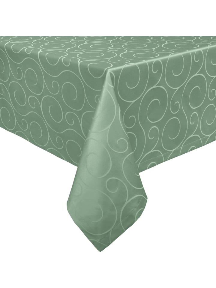 Jacquard, Baumwollmischung Tischdecke Oberhausen in salbei