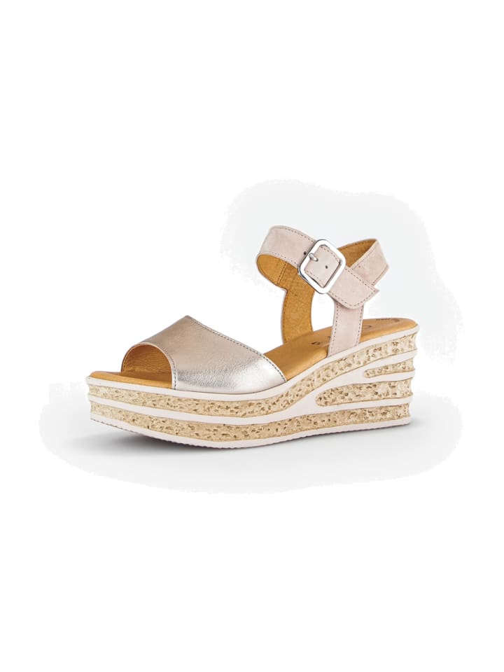 Keilsandaletten in Gold
