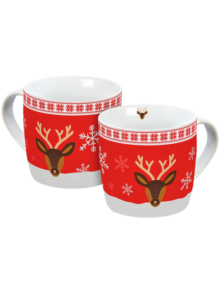 Tasse Rentier in Rot - 300 ml