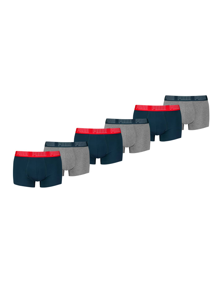 Boxershorts PUMA MEN EVERYDAY TRUNK 6P in Navy / Grey Melange