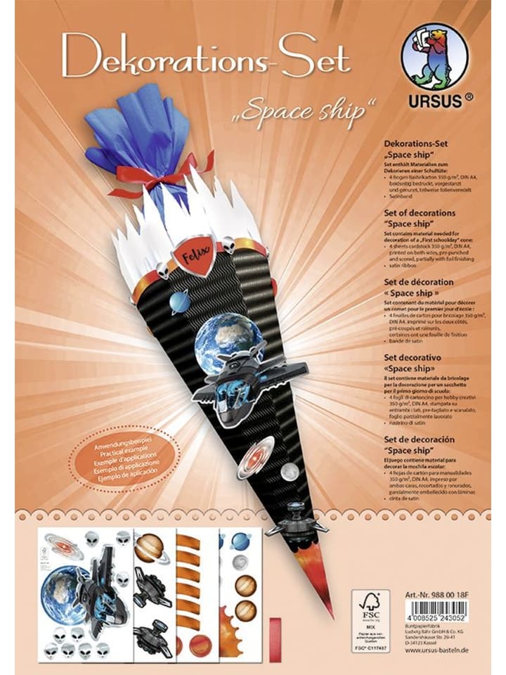 Deko-Set für Schultüten easy line Spaceship