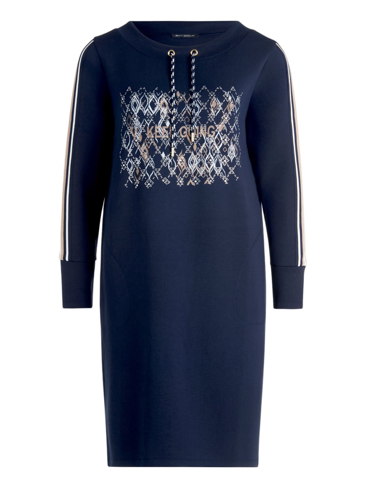 Jerseykleid mit 3/4 Arm in dunkelblau
