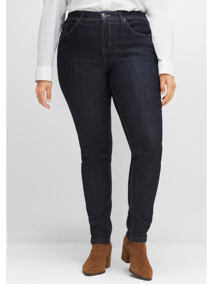 Stretch-Jeans in blue black denim
