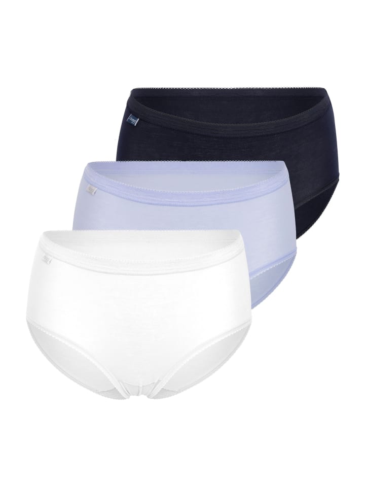 Midi Slip Basic+ in Weiß / Hellblau / Schwarz