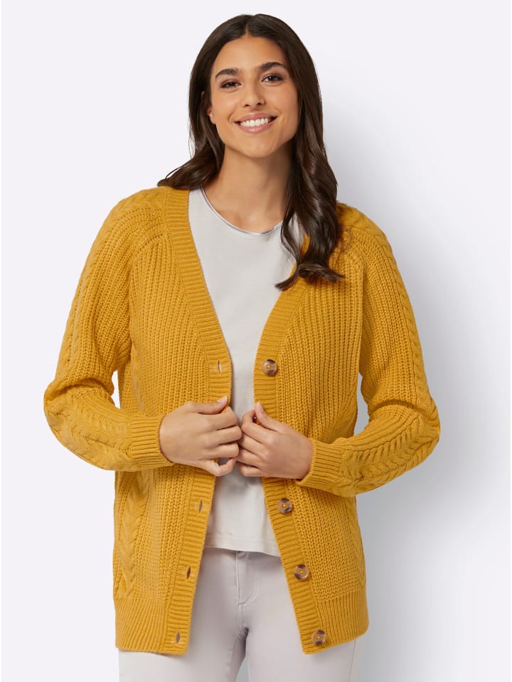 Strickjacke in ocker