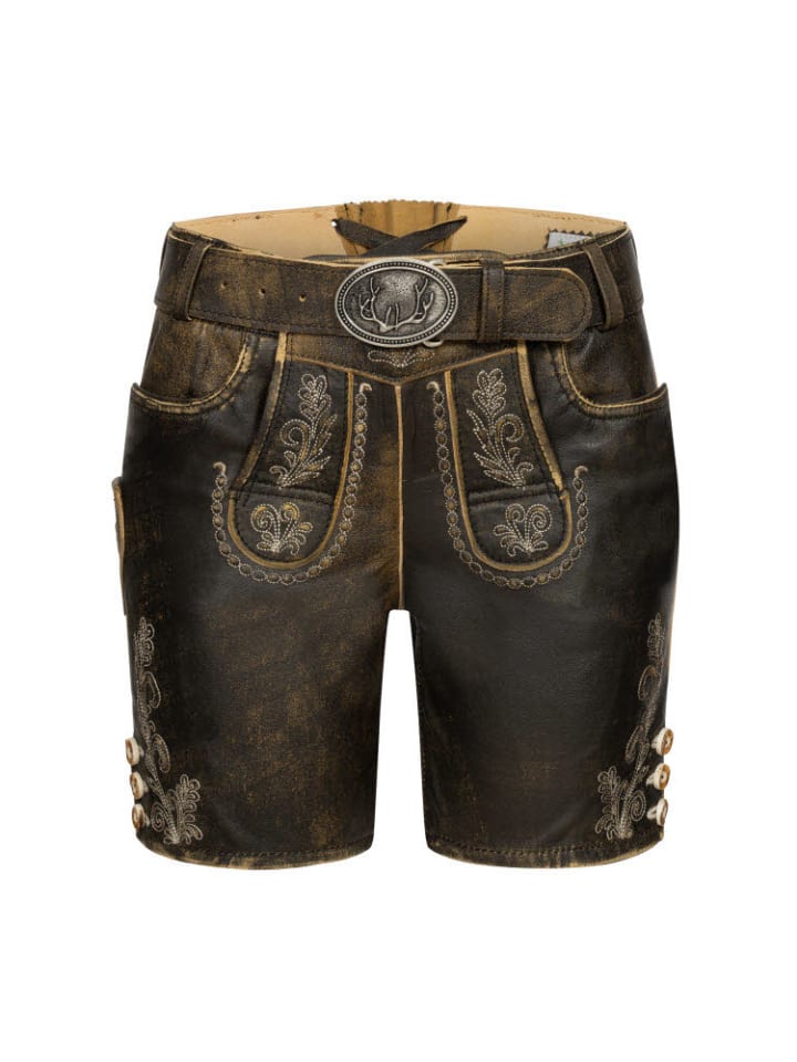 Lederhose Hotpants Zelda in Braun