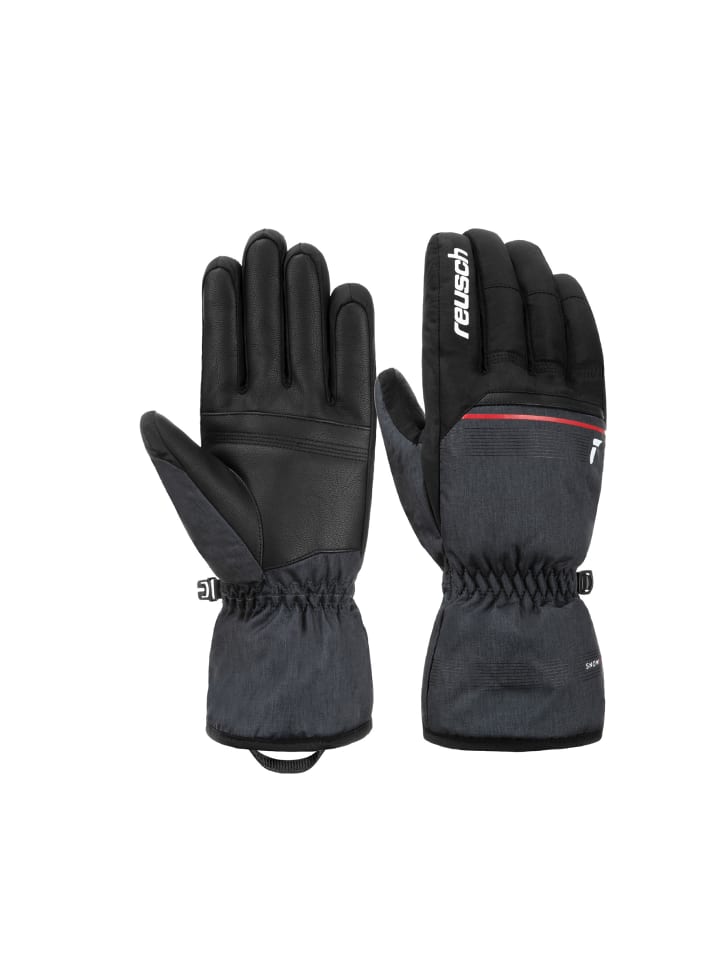 Fingerhandschuh Snow King in 7680 blck/blck melang/fire red