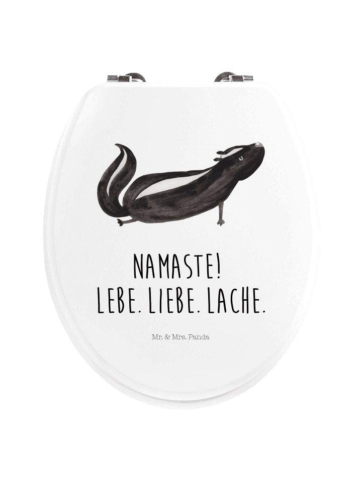 WC Brille Stinktier Yoga mit Spruch in Weiß