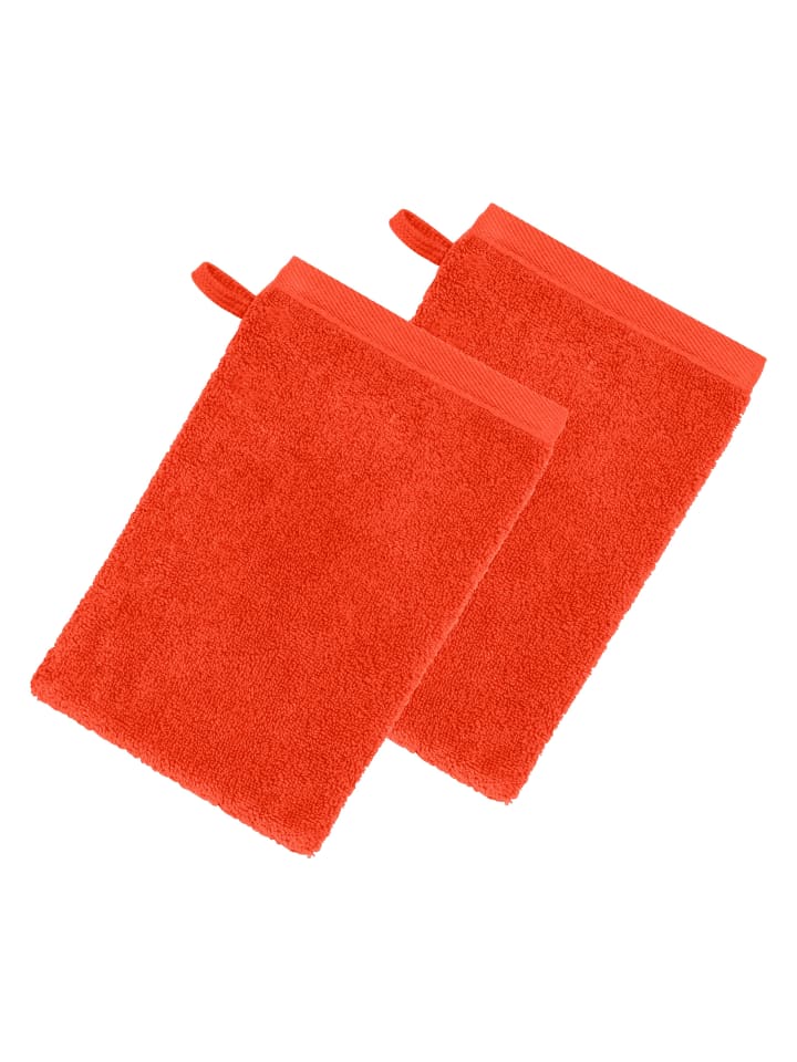 Frottier Waschhandschuh 2er-Pack Heidenheim in orange