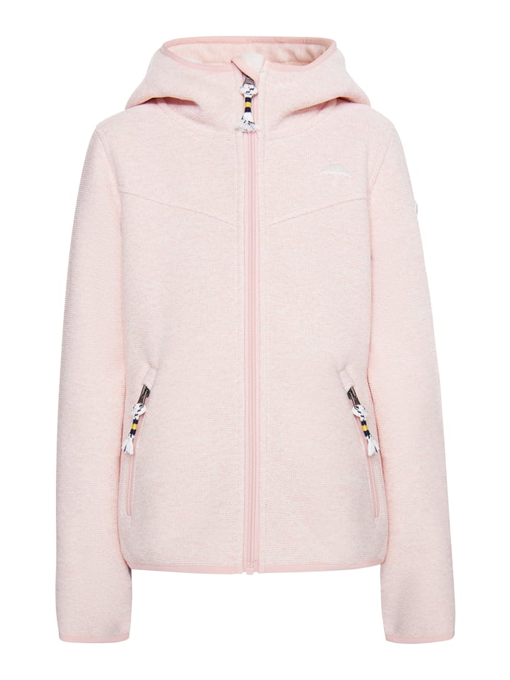 Mädels Strickfleeceblouson Mit Teddyfutter in Pastellrosa Melange