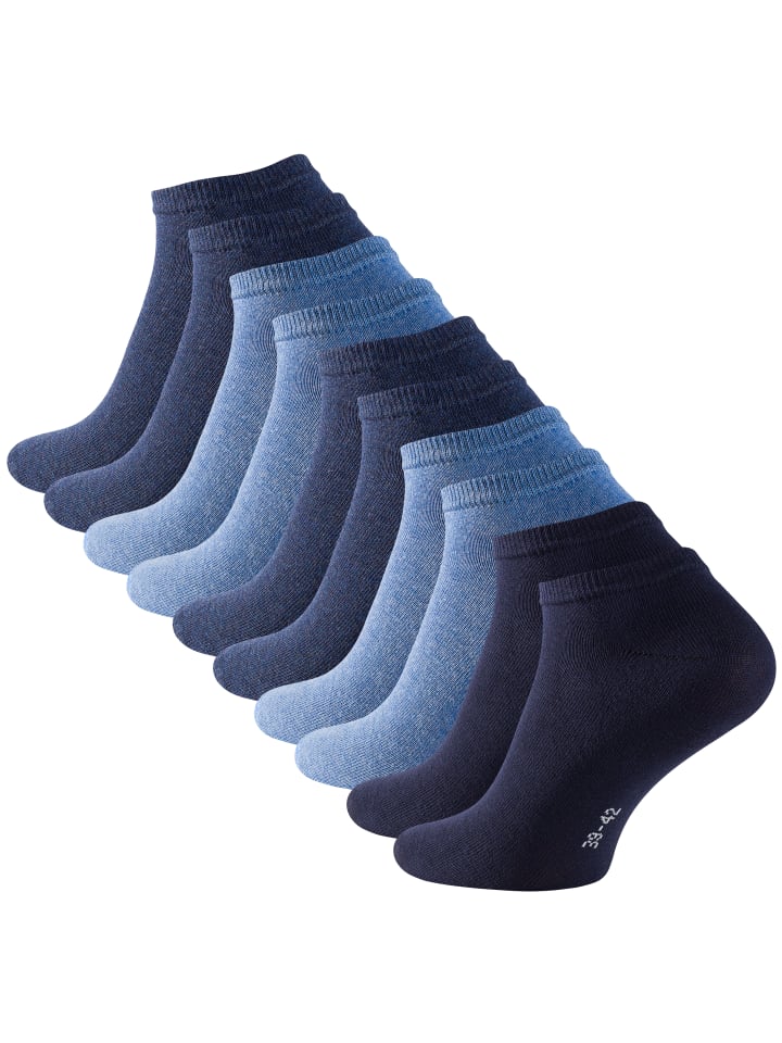 Essentials Sneaker-Socken 10 Paar in Blautöne-Mix