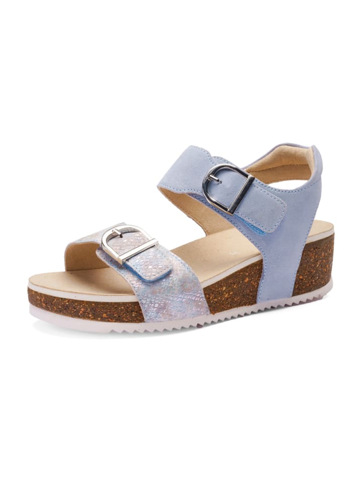 Keilsandaletten in Blau