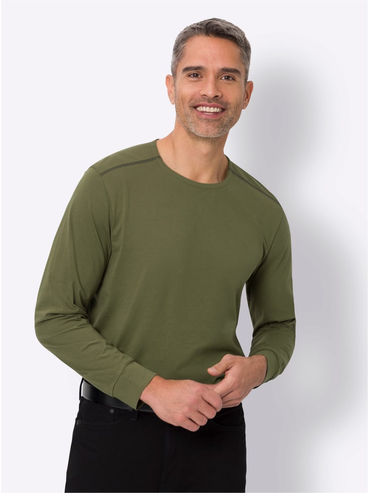 Langarm-Shirt in oliv