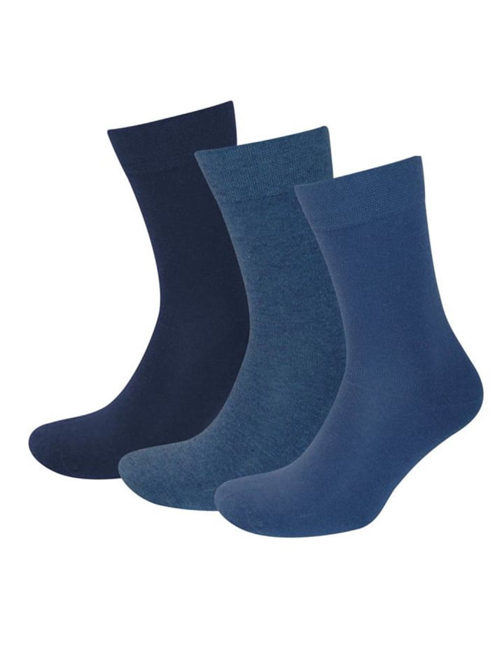 3 Paar Baumwollsocken Basic Line in blue