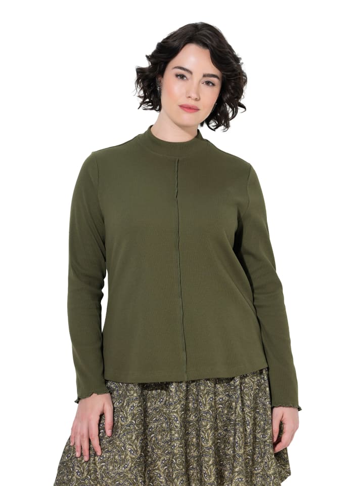 Langarmshirt in dunkel khaki