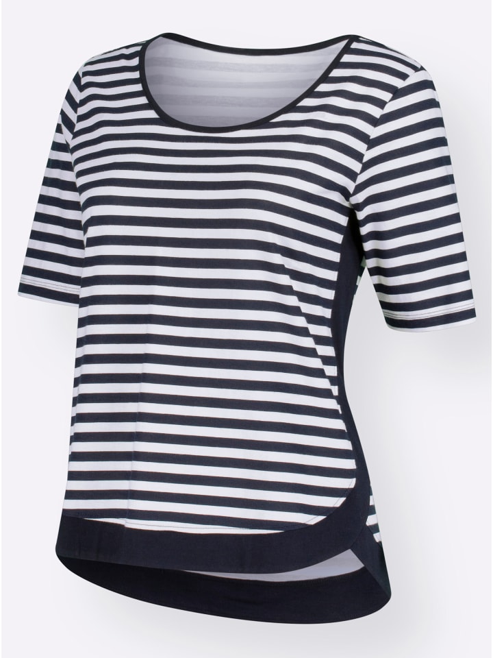 Shirt in marine-weiß-gestreift