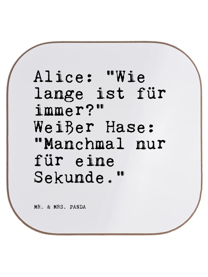 Glasuntersetzer AliZeichen: "Wie lange ist... mit Sp... in Weiß