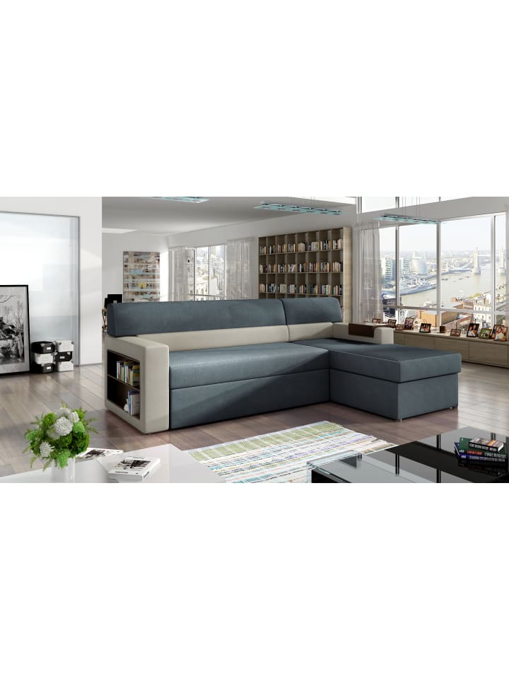 Narkos Recamiere Rechts in Blau - (L) 160 x (B) 250 x (H) 85 cm
