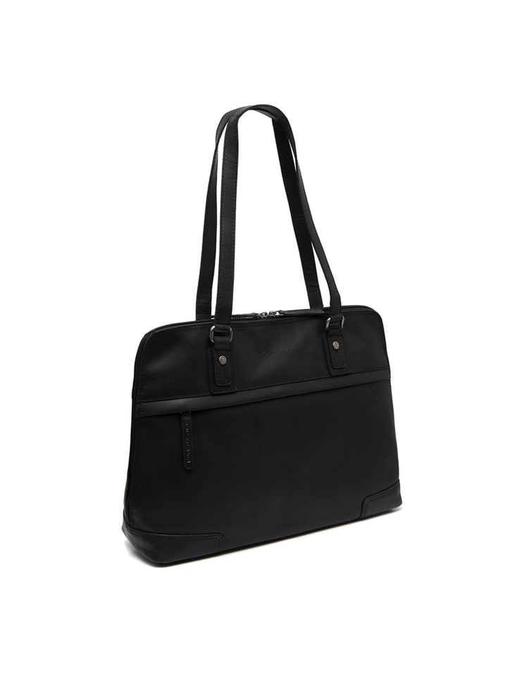 Branson Schultertasche Leder 37 cm Laptopfach black