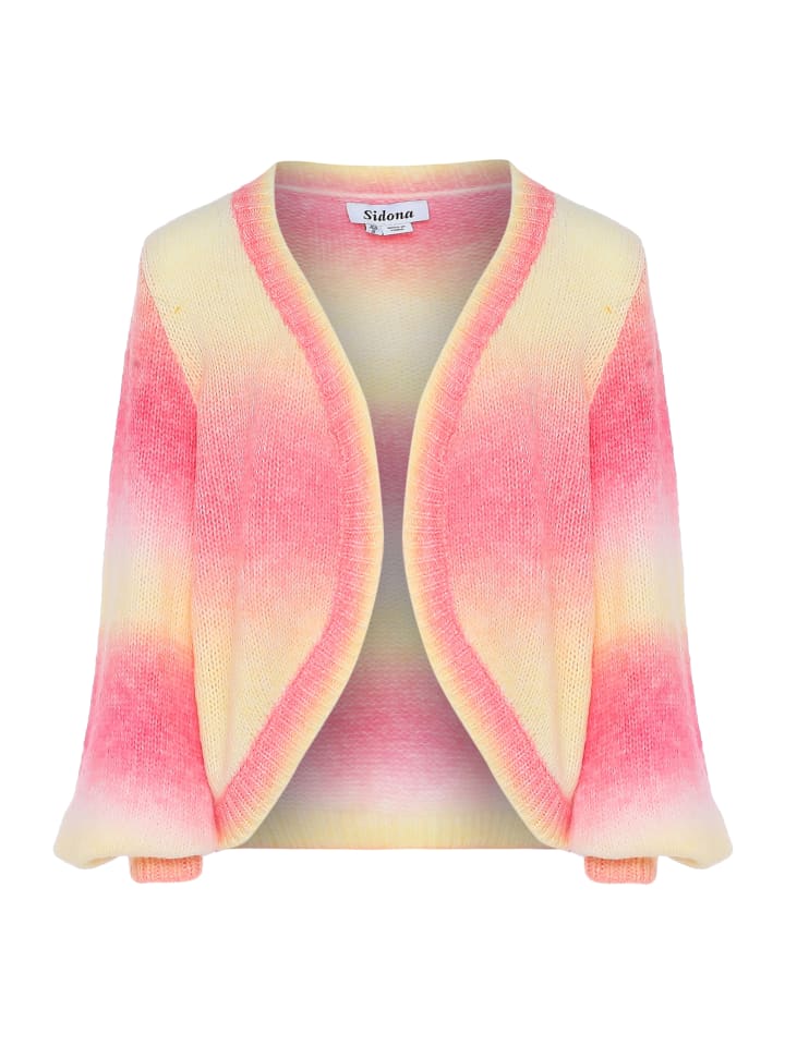 Damen Sweater in ROSA GELB MEHRFARBIG