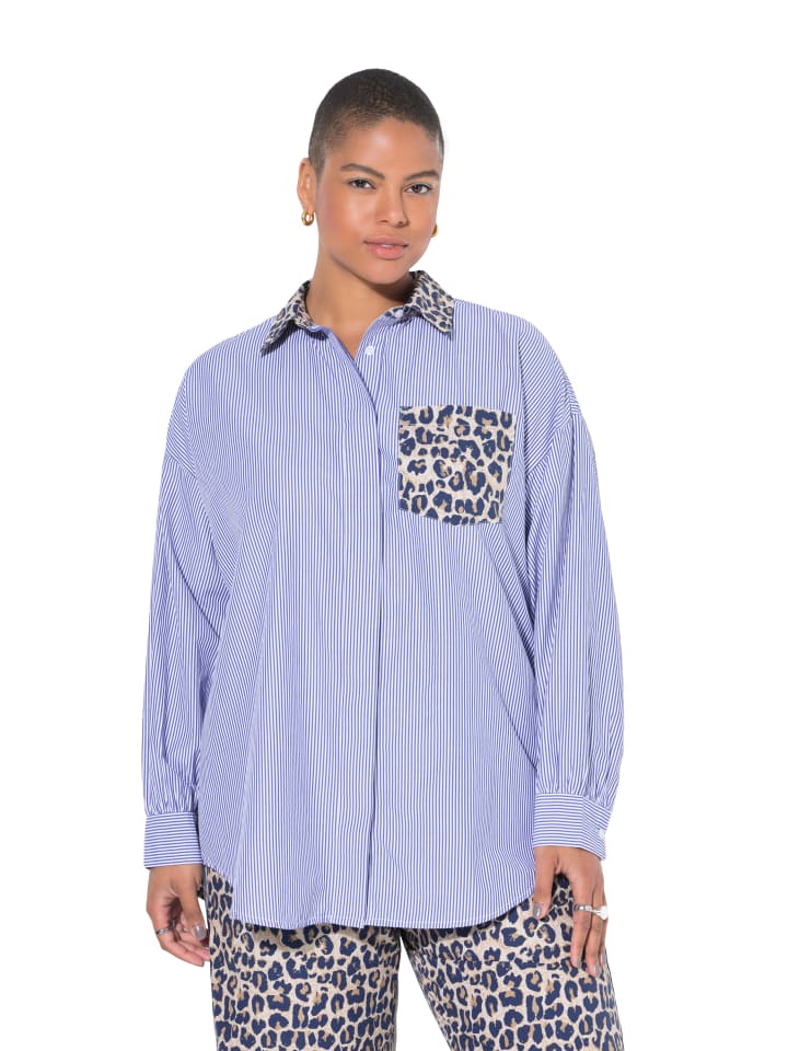 Hemdbluse in dunkel blau