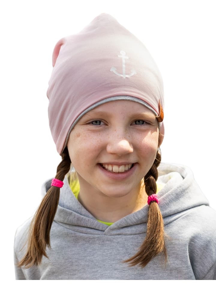Kinder Beanie "Anker", Mütze, in rose