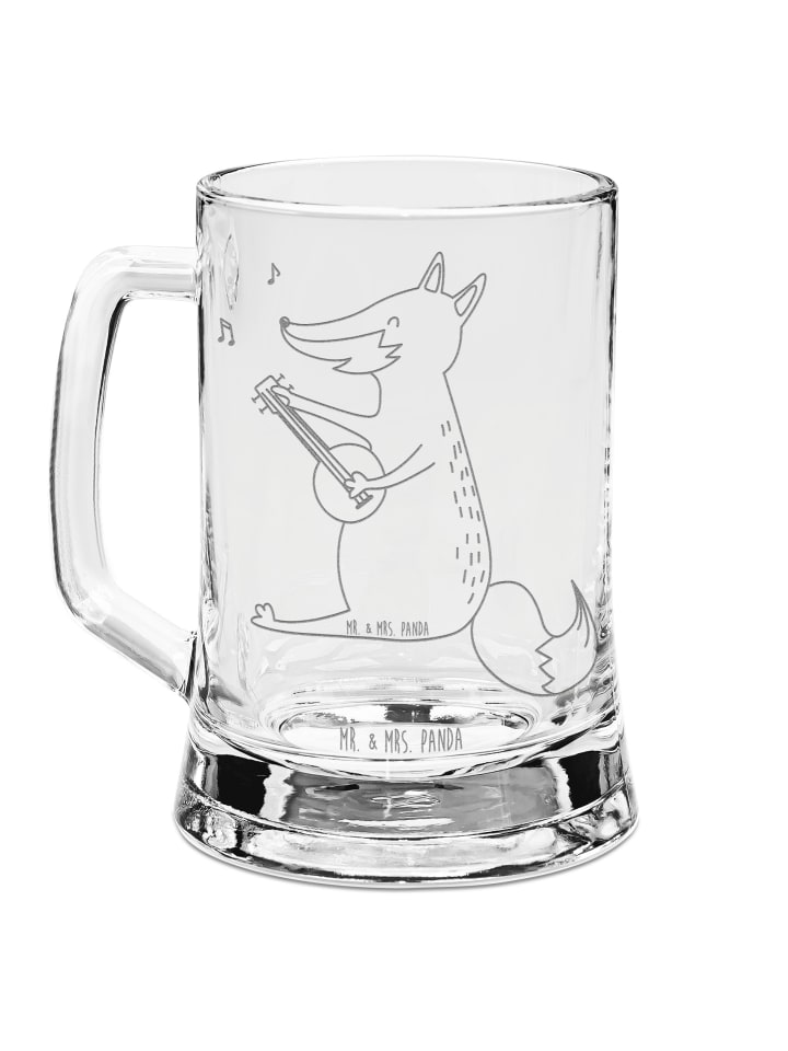 Bierglas Fuchs Gitarre ohne Spruch in Transparent